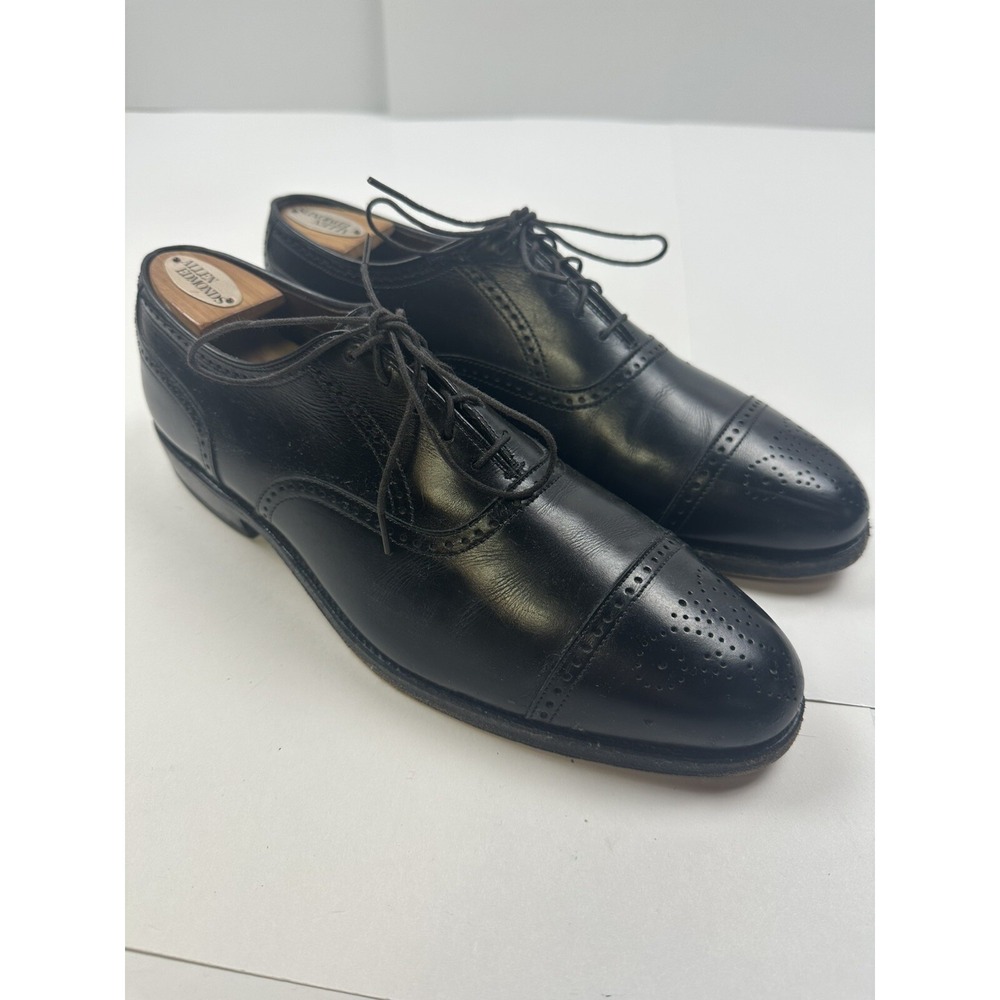 ALLEN EDMONDS Stratton Cap Toe Black Oxford Shoes Sz 9 C USA Made